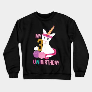 My 3rd UNIBIRTHDAY - Unicorn Birthday party Crewneck Sweatshirt